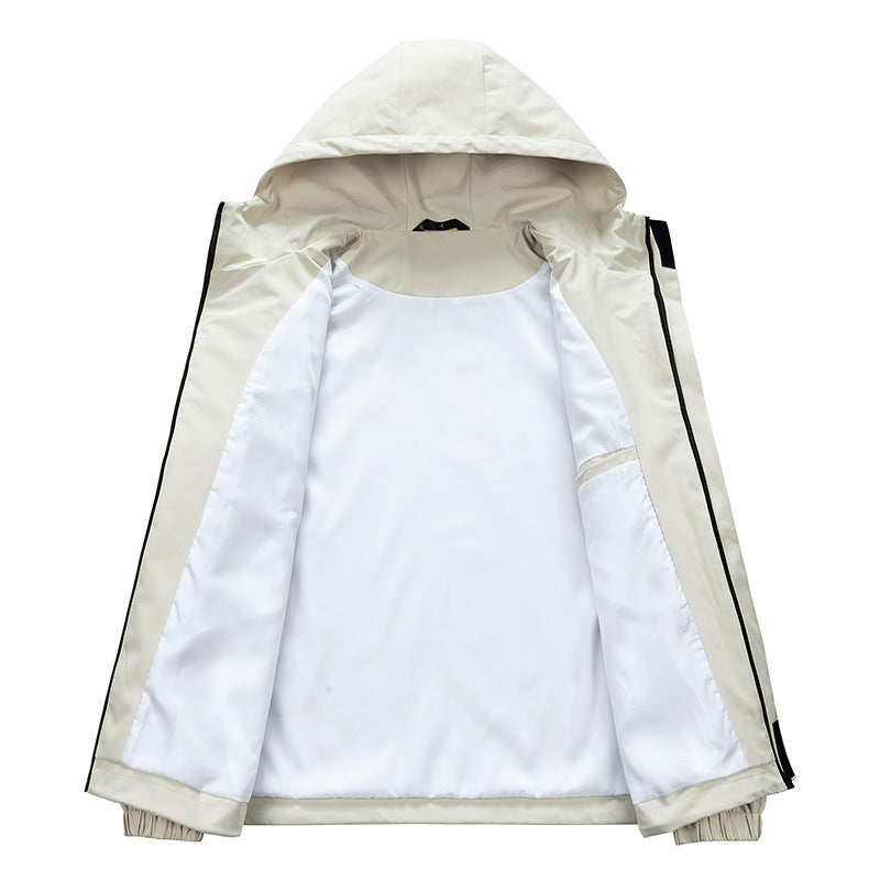 Veste coupe-vent à capuche tendance pour vêtements de travail en extérieur