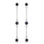 Pendientes de plata esterlina con zafiro azul genuino de 0.66 quilates