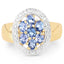 Anillo de Clúster de Tanzanita Baño de Oro de 14K en Plata Esterlina