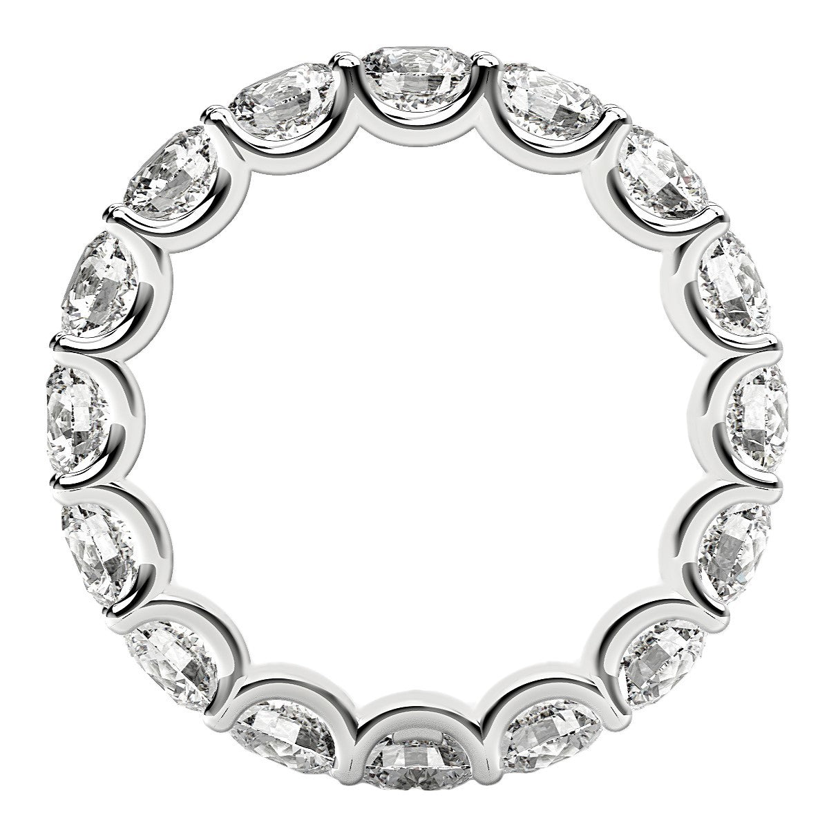 Round Cut Lab Grown Diamond Eternity Ring in 14k White Gold