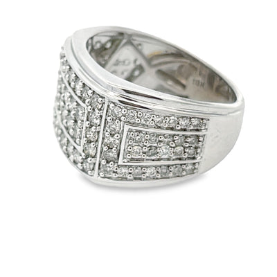 Bague pour homme en diamant de 2,04 ct en or blanc 10KT
