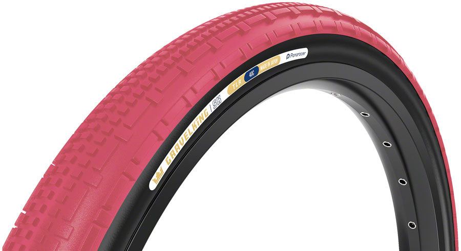 Neumático Panaracer GravelKing SK - 700 x 45 Tubeless Plegable Cranberry/Negro