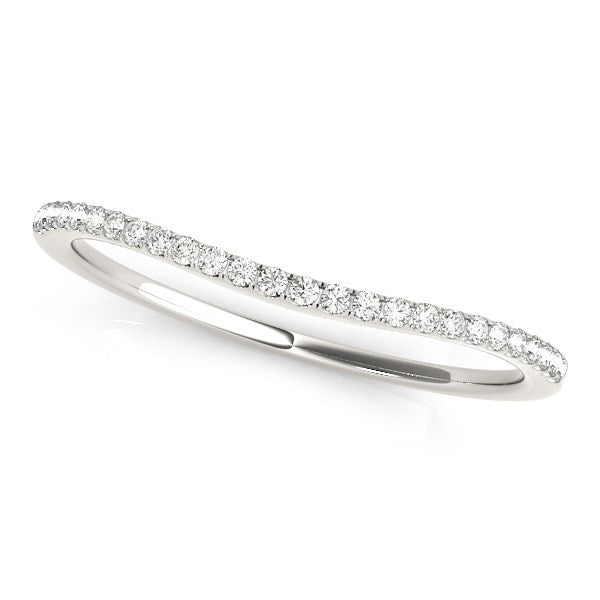 Bague de mariage en diamant courbée en or blanc 14k