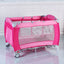 Foldable Baby Crib Playpen with Mosquito Net - Pink