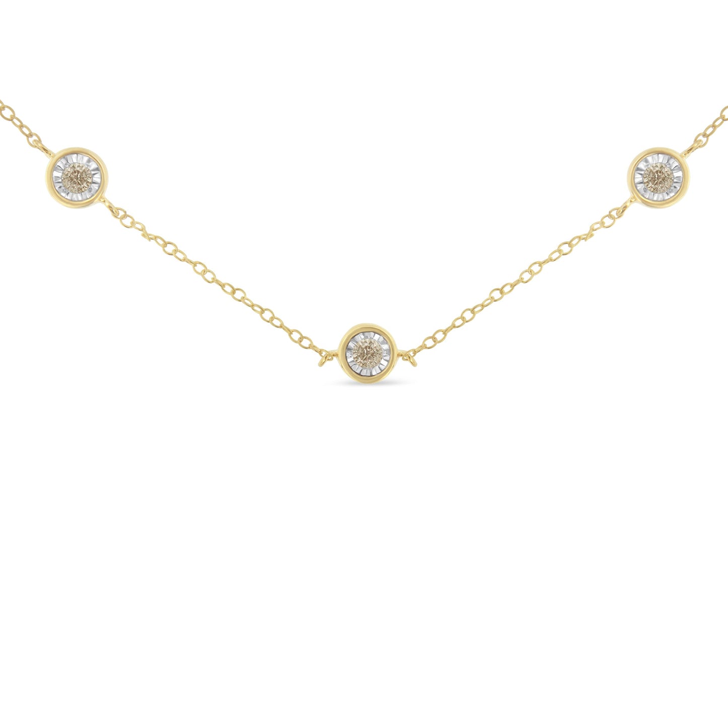 Collier en argent sterling plaqué or avec diamants