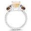 Bague en argent sterling avec rutile doré et quartz fumé de 5,75 carats