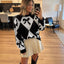 Womens Trendy Pullover Sweater with Bow-knot Print