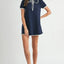 Ruffle Trimmed Collar Fine Knit Mini Dress for Women