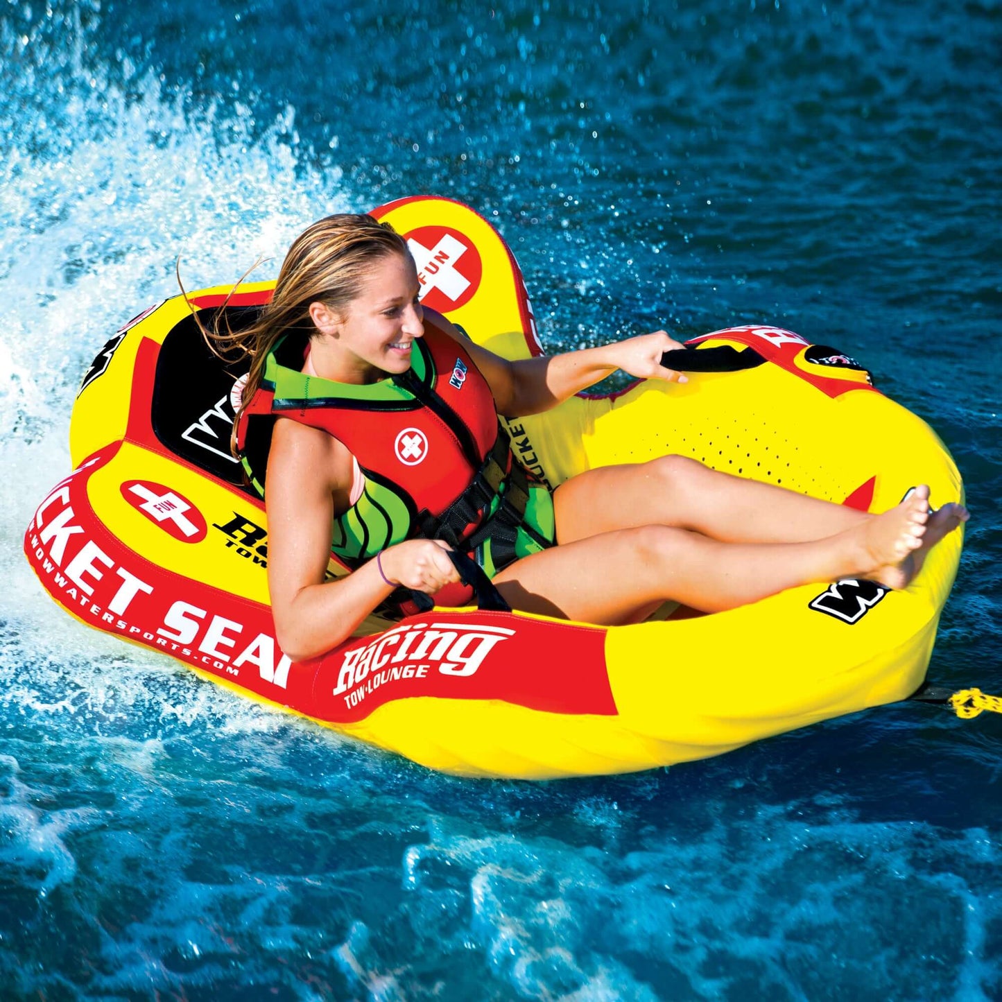 WOW Sports Bucket Seat Towable Water Tube & Lounge Chair