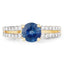 1.29 Carat Blue Sapphire and Diamond 14K Yellow Gold Engagement Ring
