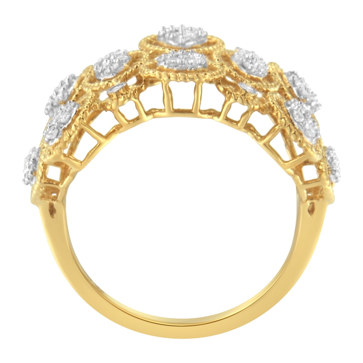 Bague de fiançailles en diamant Art Déco en or jaune 14K - Taille 7