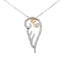 Collar con colgante de ala de ángel de diamantes en plata esterlina con baño de oro amarillo de 10K