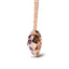 18K Rose Gold Diamond & Amethyst Heart Pendant Necklace