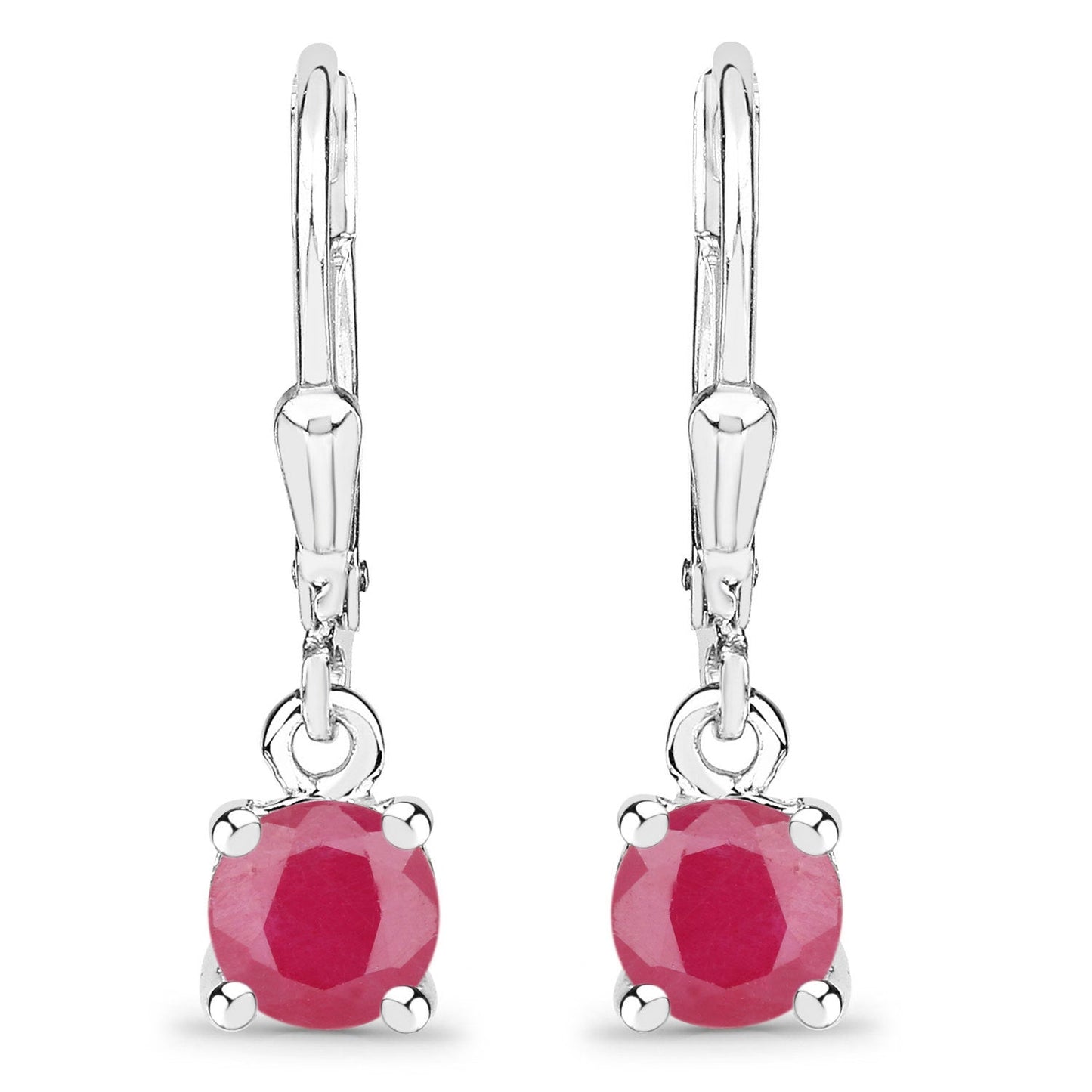 Pendientes de Rubí Genuino de 1.20 Quilates en Plata Esterlina .925