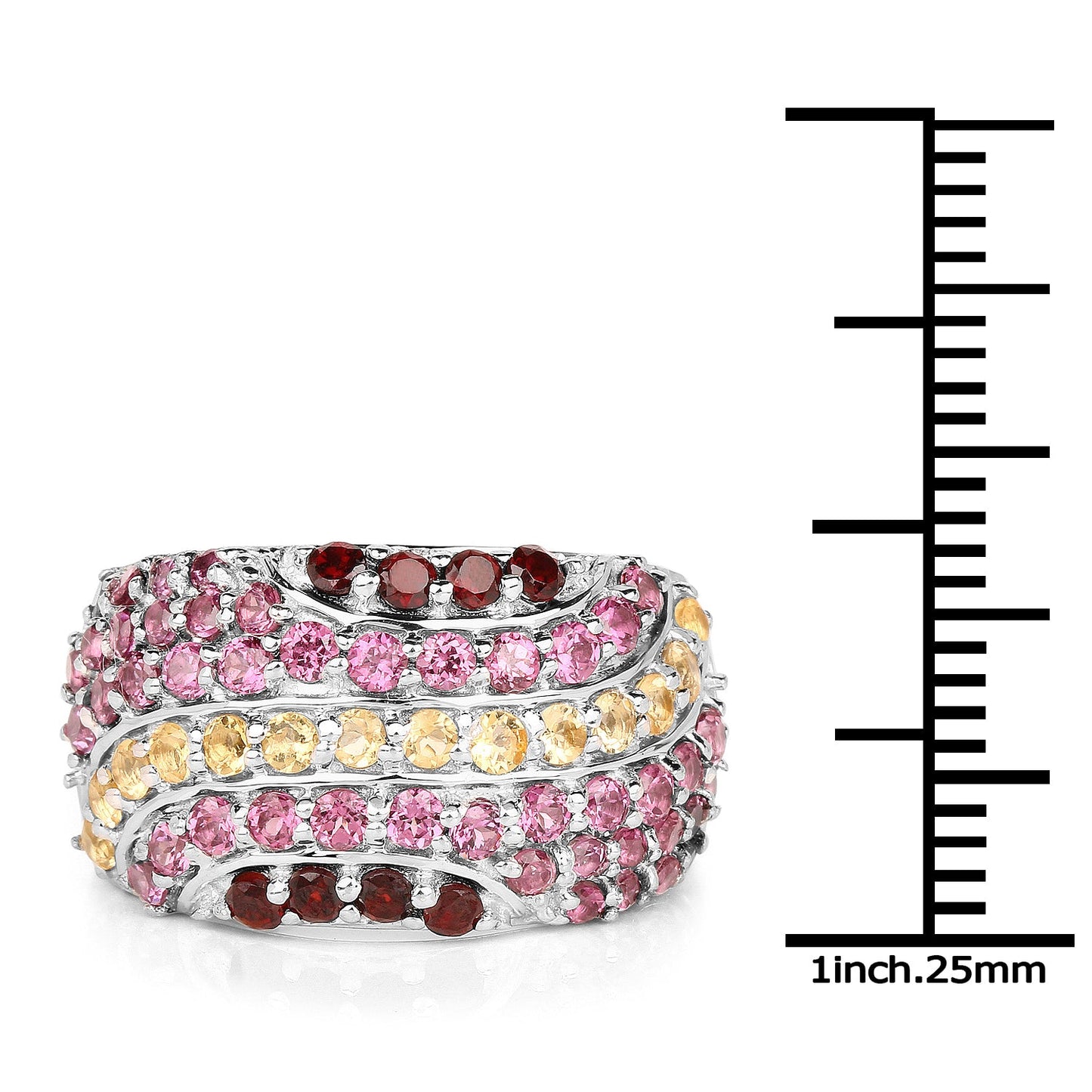 2.35 Carat Multi Stone .925 Sterling Silver Engagement Ring