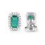 Pendientes de Esmeralda Zambiana y Diamante de 0.91 Quilates en Oro Blanco de 14K