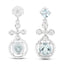 Boucles d'oreilles en aquamarine véritable et zircon blanc de 4,42 carats