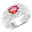 1.37 Carat Genuine Pink Topaz & White Cubic Zirconia Ring