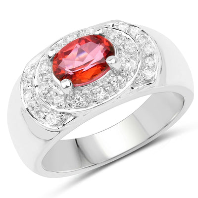1.37 Carat Genuine Pink Topaz & White Cubic Zirconia Ring