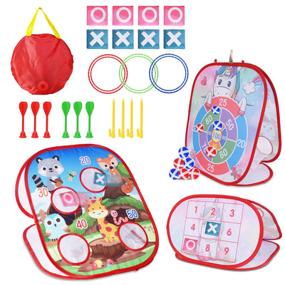 Juego de lanzamiento de bolsas de frijoles 5 en 1 para diversión al aire libre