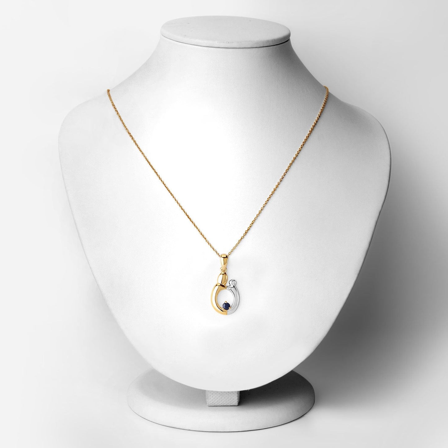 Pendentif en saphir bleu véritable de 0,19 carat en argent sterling