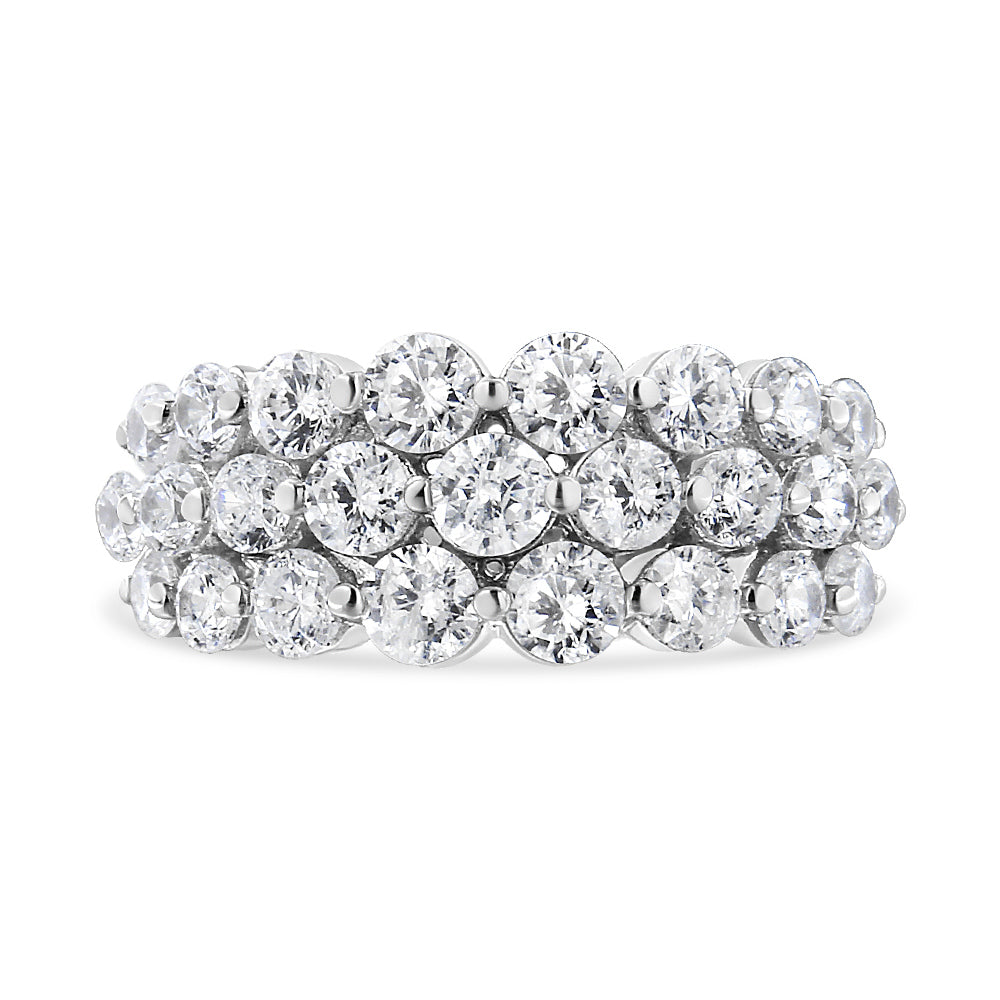 Bague en Or Blanc 10K avec Diamants Ronds de 2 1/2 Cttw - Taille 7
