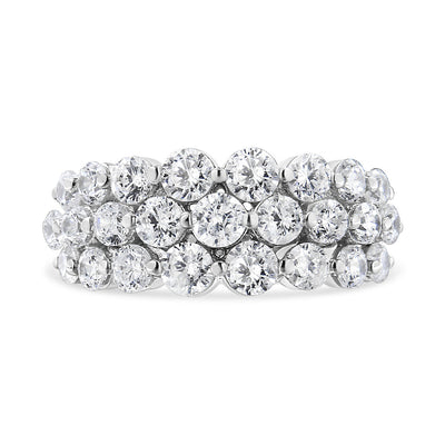 Bague en Or Blanc 10K avec Diamants Ronds de 2 1/2 Cttw - Taille 7