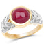 5.11 Carat Glass Filled Ruby & White Topaz Sterling Silver Ring