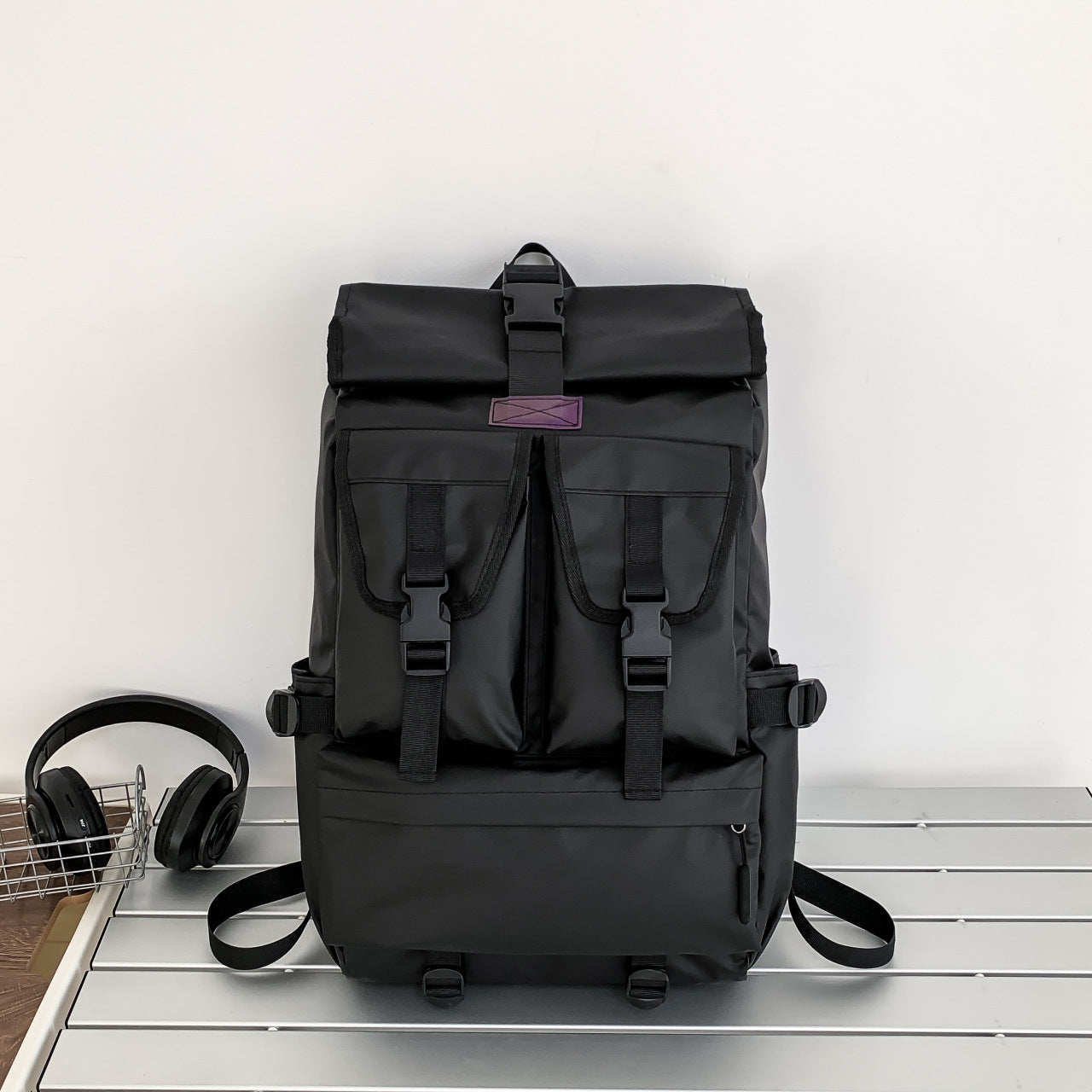 Mochila Negra Premium para Hombres - Bolsa de Viaje de Gran Capacidad