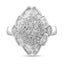 Bague de fiançailles en diamant en cluster en or blanc 14K - Taille 7