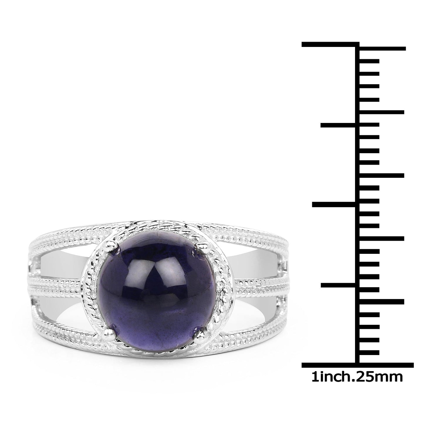 Anillo de Compromiso de Plata Esterlina con Iolita de 3.65 Quilates