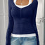 Camiseta de Estilo de Dos Piezas con Escote Redondo