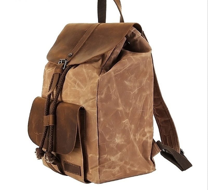 Mochila Casual de Cuero Crazy Horse Impermeable