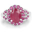 Elegant 4.43 Carat Ruby & Sterling Silver Cocktail Ring