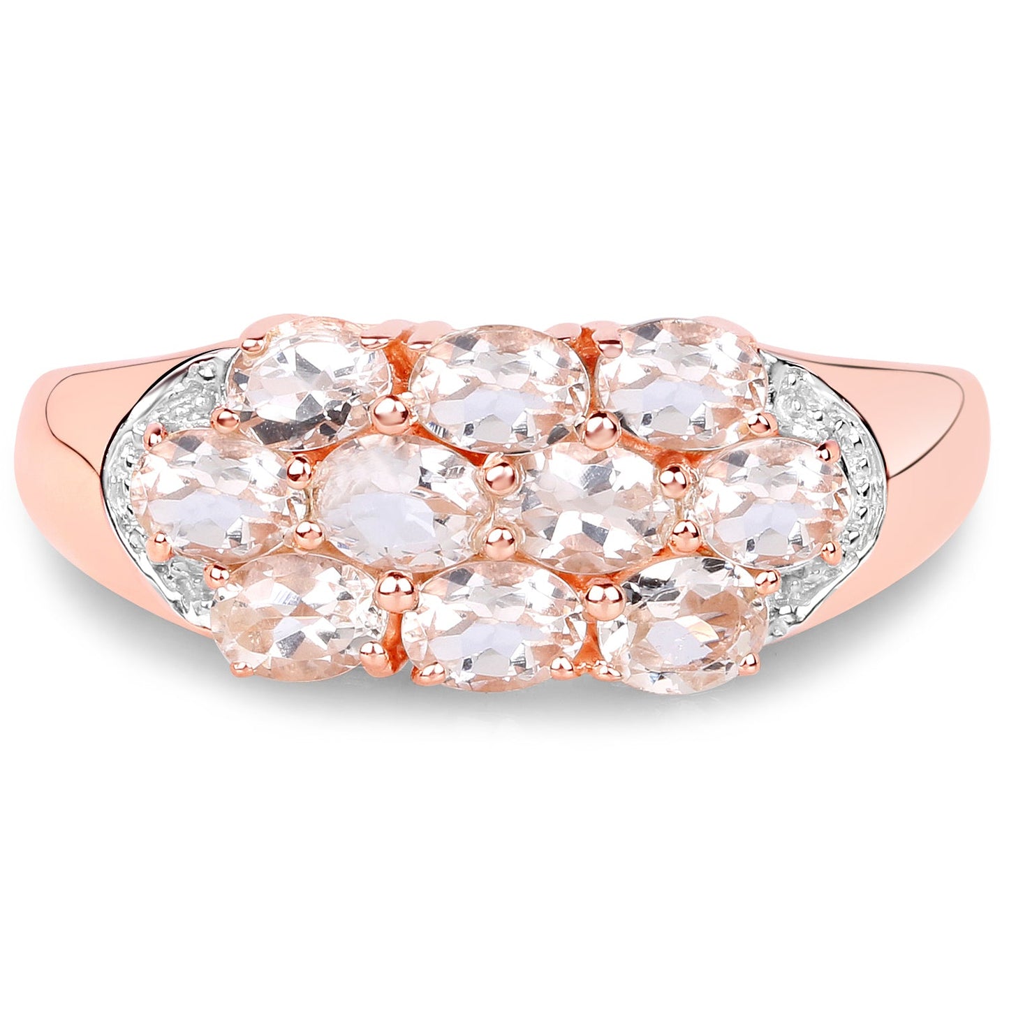 1.50 Carat Genuine Morganite Sterling Silver Engagement Ring