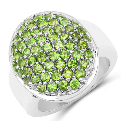 2.17 Carat Genuine Chrome Diopside Sterling Silver Ring