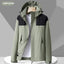 Unisex Colorblock Hooded Windbreaker Jacket with Pockets
