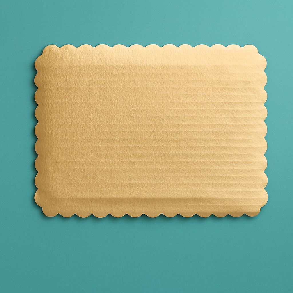 Cake Board - 1/4 Sheet Gold Scallop - Korvel