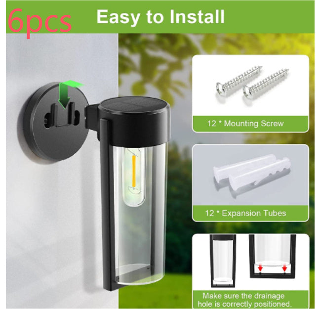 Outdoor Solar Tungsten Wire Wall Lamp - Waterproof & Elegant