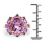 14K Yellow Gold Plated Amethyst & Diamond Cocktail Ring