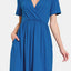 Chic Zenana Surplice Short Sleeve Dress for Effortless Style - Korvel