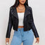 Premium Black Leather Bomber Jacket