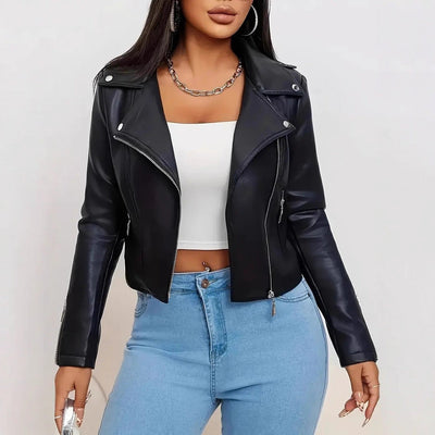 Chaqueta Bomber de Cuero Negro Premium