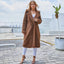 Elegant Solid-Color Long-Sleeve Coat with Lapel Collar