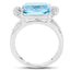 4.78 Carat Blue Topaz & White Topaz Sterling Silver Ring