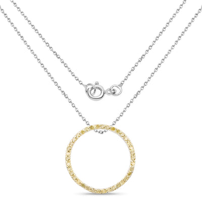 0.30 Carat Genuine Yellow Diamond Pendant in Sterling Silver
