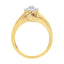 10K Yellow Gold 1/2 cttw Diamond Cluster Cocktail Ring - Size 7
