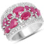 3.89 Carat Genuine Ruby and White Zircon Sterling Silver Ring