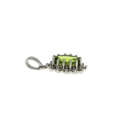 .96ct Peridot Diamond Fashion Pendant in 10KT White Gold