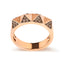Anillo de banda piramidal de diamantes marrones en oro rosa de 14K - Talla 7